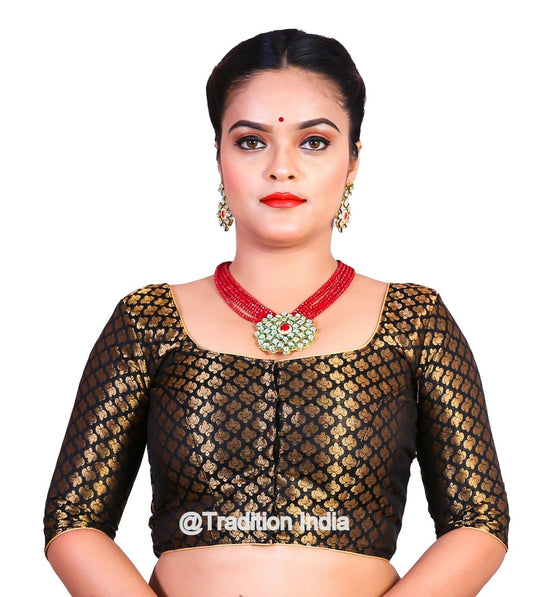 Black Readymade Saree Blouse, Indian Saree Blouse, Readymade Sari Blouse, Saree Blouse Traditional Indian Saree Blouse, Ready To Wear Blouse, Indian Blouse