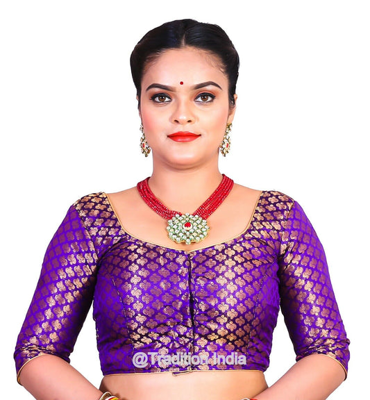 Readymade Saree Blouse, Indian Saree Blouse, Readymade Purple Sari Blouse, Saree Blouse Traditional Indian Saree Blouse, Ready To Wear Blouse, Indian Blouse