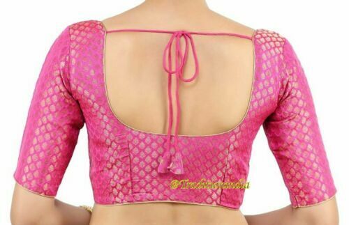 Ready To Wear Hot Pink Saree Blouse, Chanderi Silk Saree Blouse, Readymade Saree Blouse, Readymade Sari Blouse, Saree Blouse Traditional Indian Saree Blouse, Indian Blouse