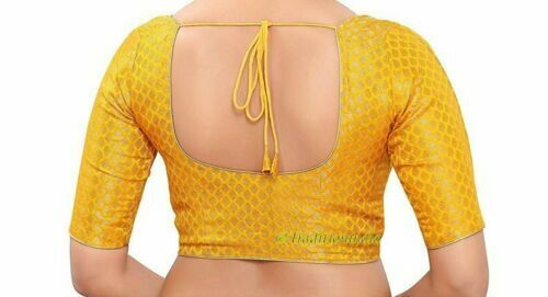 Yellow Sari Blouse, Chanderi Silk Saree Blouse, Readymade Saree Blouse, Readymade Sari Blouse, Saree Blouse Traditional Indian Saree Blouse, Indian Blouse