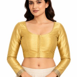 Saree blouse front view on model, Etsy design 1208841484