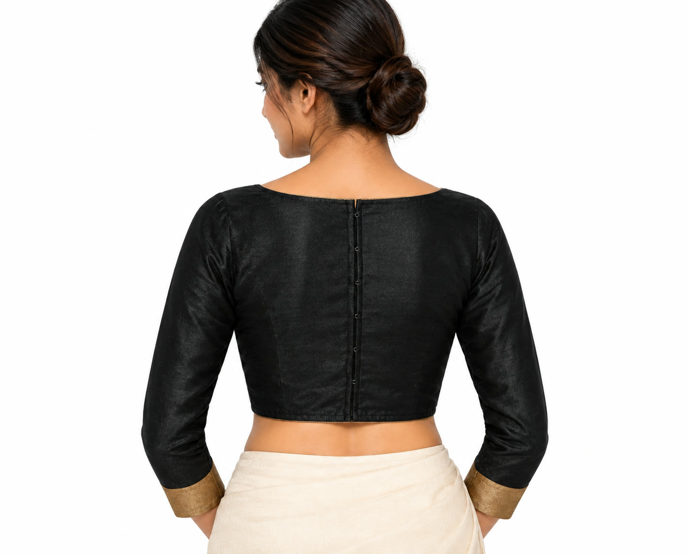 Saree blouse back view on model, Etsy design 1208844152