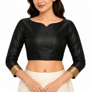 Saree blouse front view on model, Etsy design 1208844152