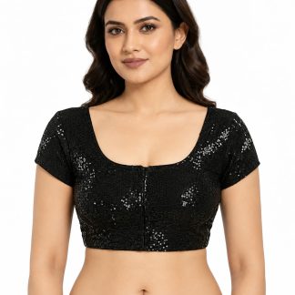 Saree blouse front view on model, Etsy design 1209504042