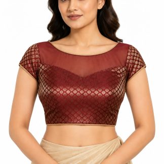 Saree blouse front view on model, Etsy design 1214924870