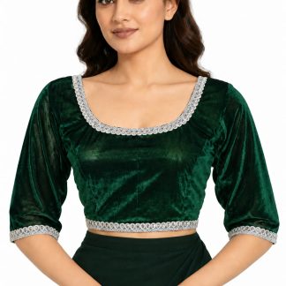 Saree blouse front view on model, Etsy design 1215293921
