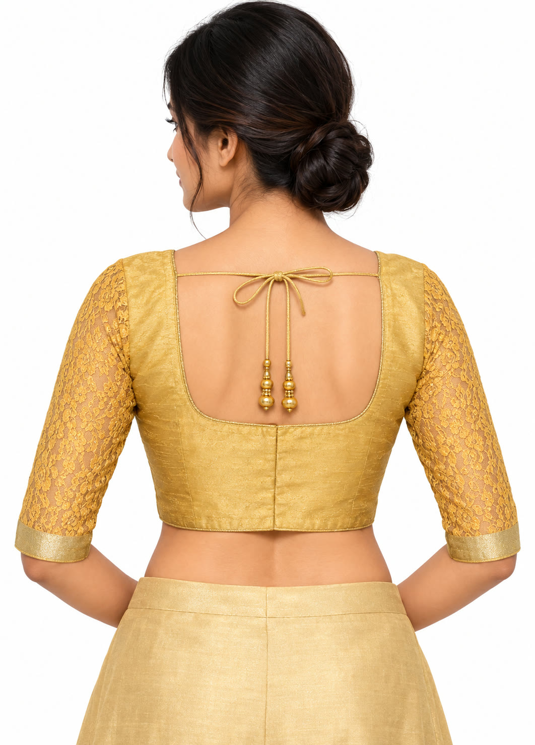Saree blouse back view on model, Etsy design 1219871533
