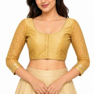 Saree blouse front view on model, Etsy design 1219871533