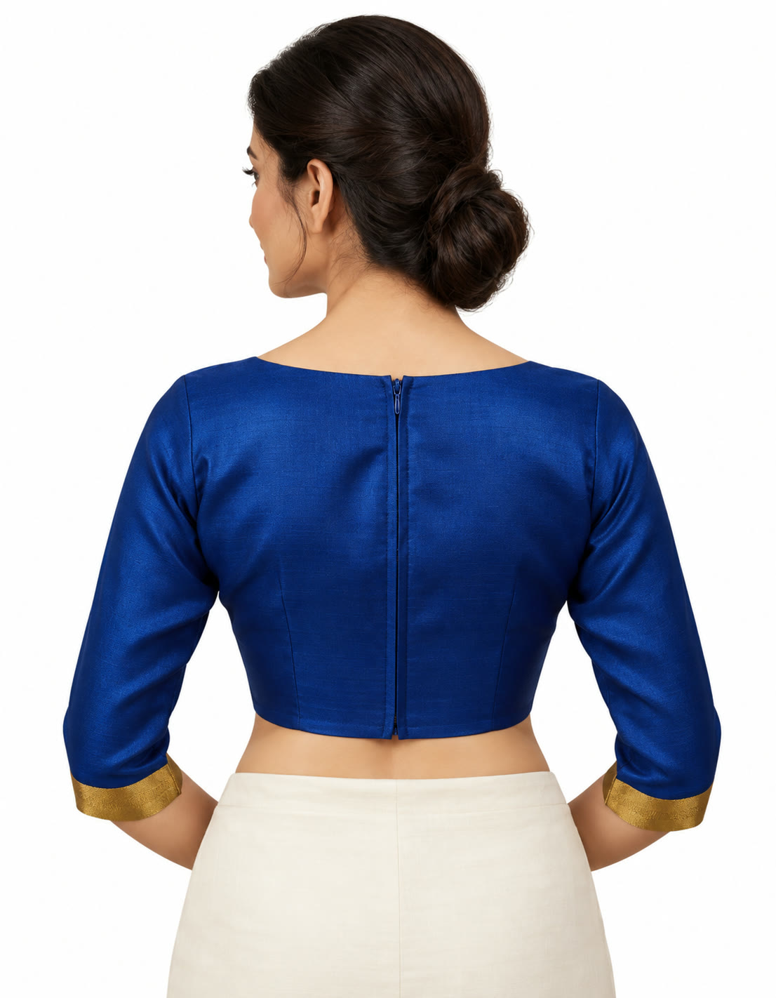 Saree blouse back view on model, Etsy design 1222803151