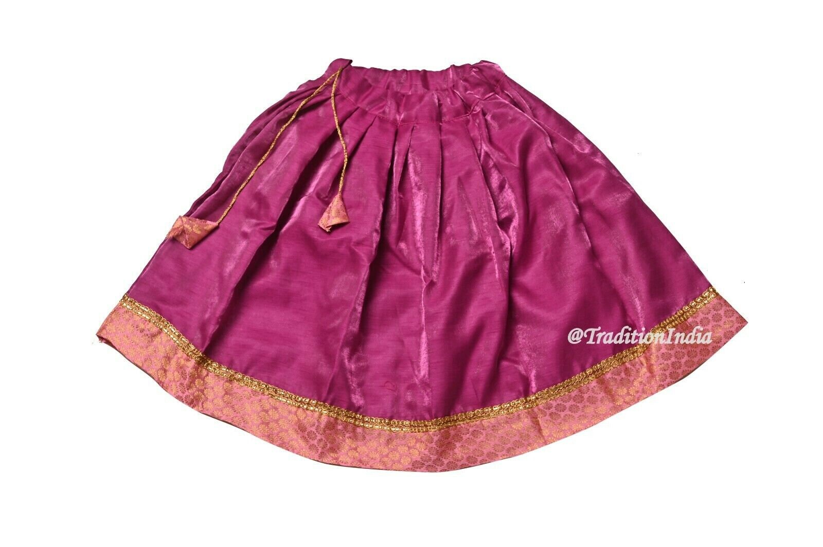 Baby Girl's Brocade Silk Lehenga Choli, Ethnic Festive Wear