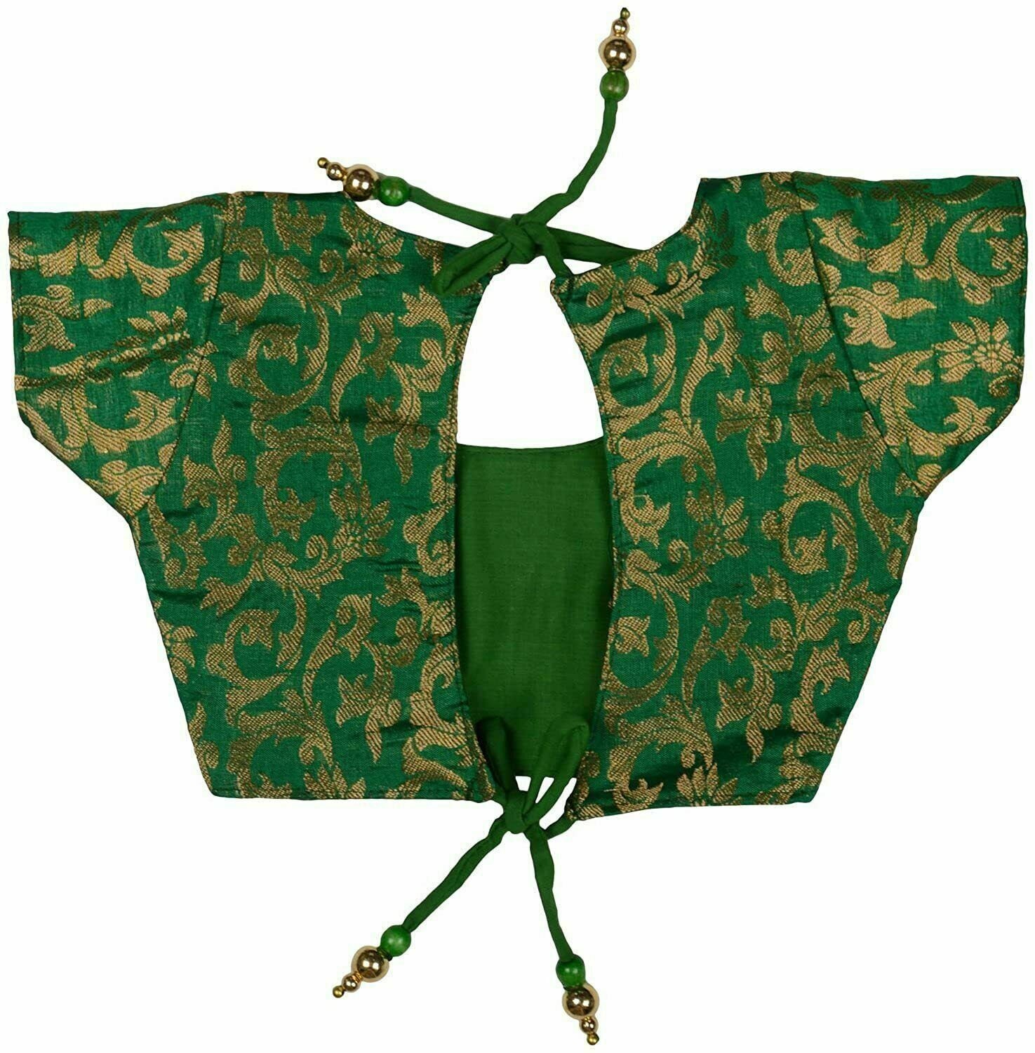 Green Brocade Kids Lehenga Choli, Festive Ethnic Wear